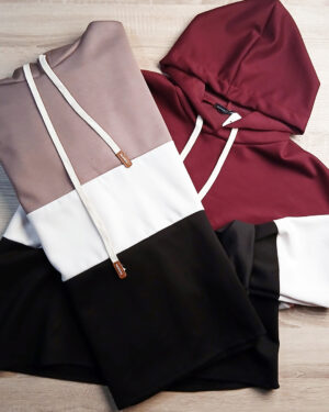 Sudadera chándal tricolor con capucha