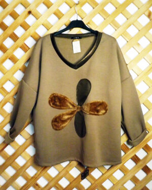Sudadera chándal "flor" pelo